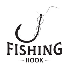 fishing hook logo design, fishing bait, fishing shop, tournament, angler, fishing community