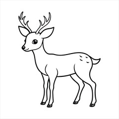 A cartoon deer with a white background
