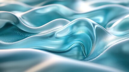 Obraz premium Soft blue fabric waves creating a serene and elegant texture in natural light