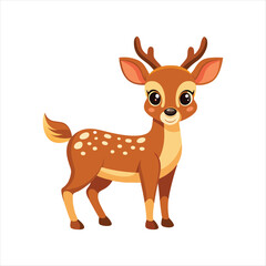 A cartoon deer with a white background