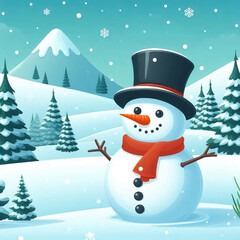 snowman in the snow