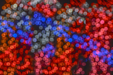 Abstract bokeh background in blue and red