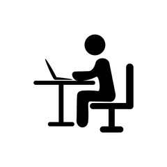 Online meeting with laptop icon vector, teamwork and collaboration flat vector icon. business icon