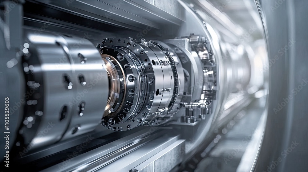 Poster close-up of advanced machine components showcasing precision engineering and innovation.
