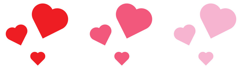 Simple love heart symbol set isolated on transparent