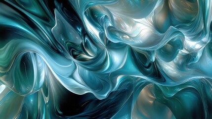 Obraz premium Abstract swirling patterns of blue and gray colors with a glossy texture showcasing fluid motion