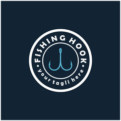 fishing hook logo design, fishing bait, fishing shop, tournament, angler, fishing community
