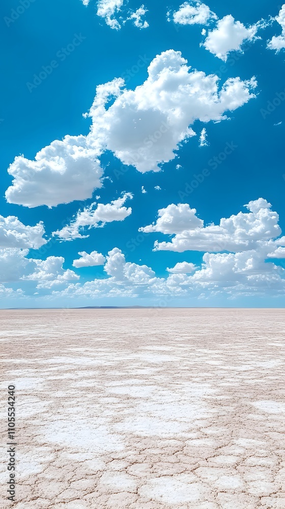 Poster 17. a clear blue sky with scattered clouds and an empty horizon line in the center for text
