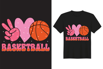 I Love basketball vector t-shirt design