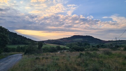 Coucher de soleil sur la colline de Rennes-le-Château