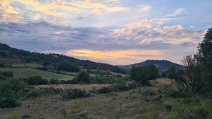 Coucher de soleil sur la colline de Rennes-le-Château