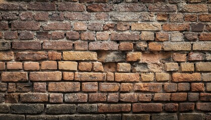 Fototapeta premium Old weathered wall made of old red bricks