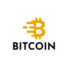 Bitcoin logo concept. Cryptocurrency logo sign. Digital money flat style vector illustration.