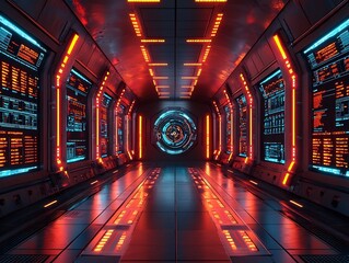 Futuristic Control Room Monitoring Global Supply Chain with Algorithms Optimizing Routes Inventory and Demand on Holographic Dashboards