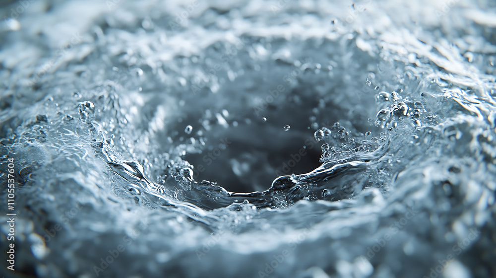 Poster water vortex creating dynamic movement and energy in light background. swirling motion captures beau