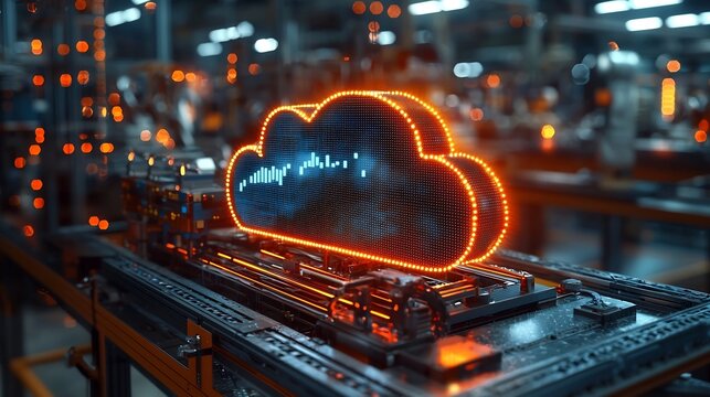 Futuristic Industrial Factory Controlled by Cloud Computing and Holographic Interfaces