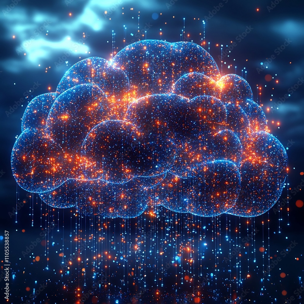 Poster visualized thought streams fusing brain and cloud computing