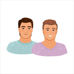 Illustration Portrait of LGBT Couple