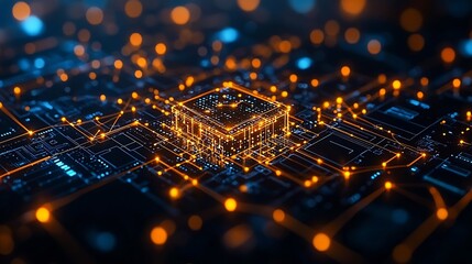 Blockchain Technology Integrated with Cloud Computing Concept Represented by Interconnected Digital Blocks in a Cloud Environment