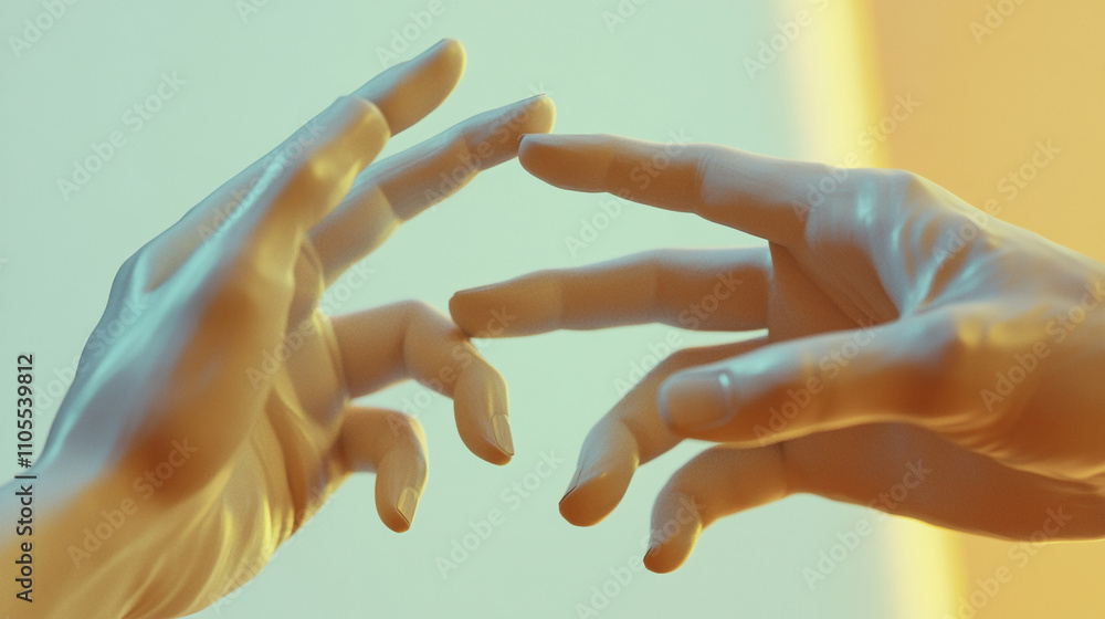 Poster hands reaching out to connect in a moment of creativity and expression during an art session