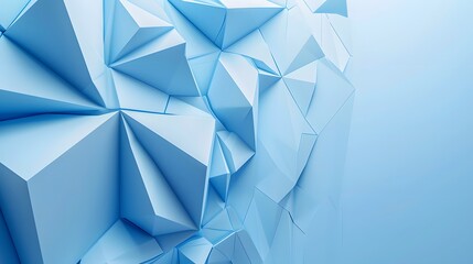 Abstract Blue Polygonal Geometric Structure Design