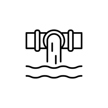 Drainage outline icons, minimalist vector illustration ,simple transparent graphic element .Isolated on white background