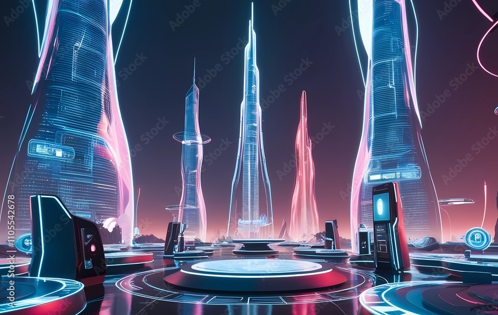 Poster abstract future platform game light technology stage 3d podium background. 3d podium technology back