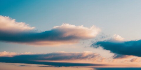 Fototapeta premium beautiful blue sunset sky with white clouds background.