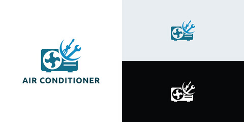 Air Conditioner Repair Logo Design Template Vector Design Illustration.