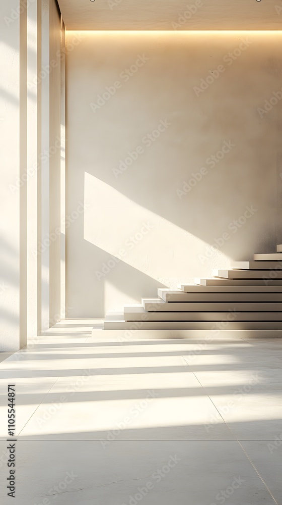 Poster 2. a modern interior with clean lines and an empty space in the middle, perfect for text
