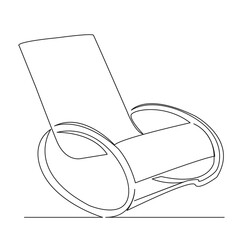 One continuous single drawing line art flat doodle rocking chair for relaxation, fashion chair,...