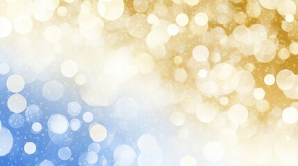 Obraz premium Blue gradient background with large golden bokeh circles