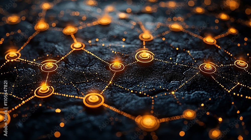 Poster smart supply chain network represented by glowing data streams symbolizing digital coordination