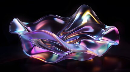 Obraz premium Abstract Iridescent Glass Sculpture Design