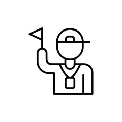 Tour guide outline icons, minimalist vector illustration ,simple transparent graphic element .Isolated on white background