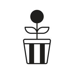 plant glyph icon with white background vector stock illustration