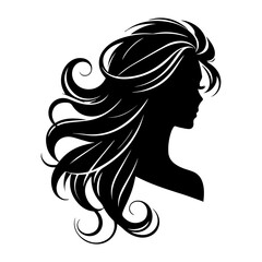 Woman Hair Style Silhouette Vector Illustration