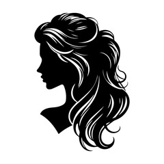 Woman Hair Style Silhouette Vector Illustration