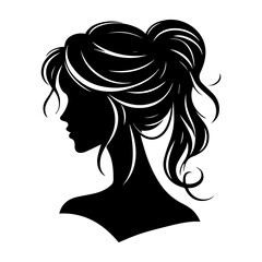 Woman Hair Style Silhouette Vector Illustration