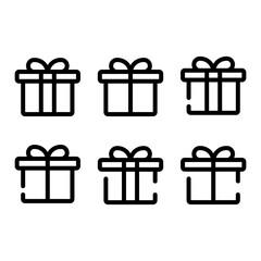Present gift box icon. Vector isolated elements. Christmas gift icon illustration vector symbol. 