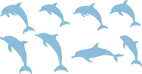 Dolphin Shape Silhouette Illustration