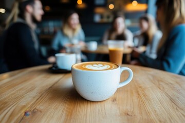 Friends enjoying coffee together in a cozy cafe setting