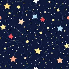 Cute Night Sky Stars Pattern Design