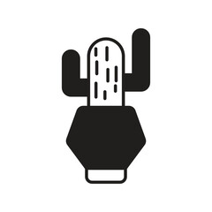 plant glyph icon with white background vector stock illustration