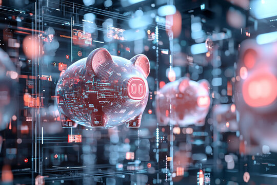 Ai-generated digital currency management virtual environment 3d visualization abstract focus innovative concepts in finance