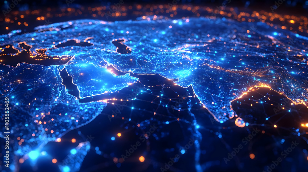 Poster global network: illuminating connections worldwide