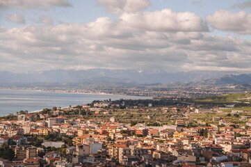 view of the mountains in Rocella Jonica in Calabria