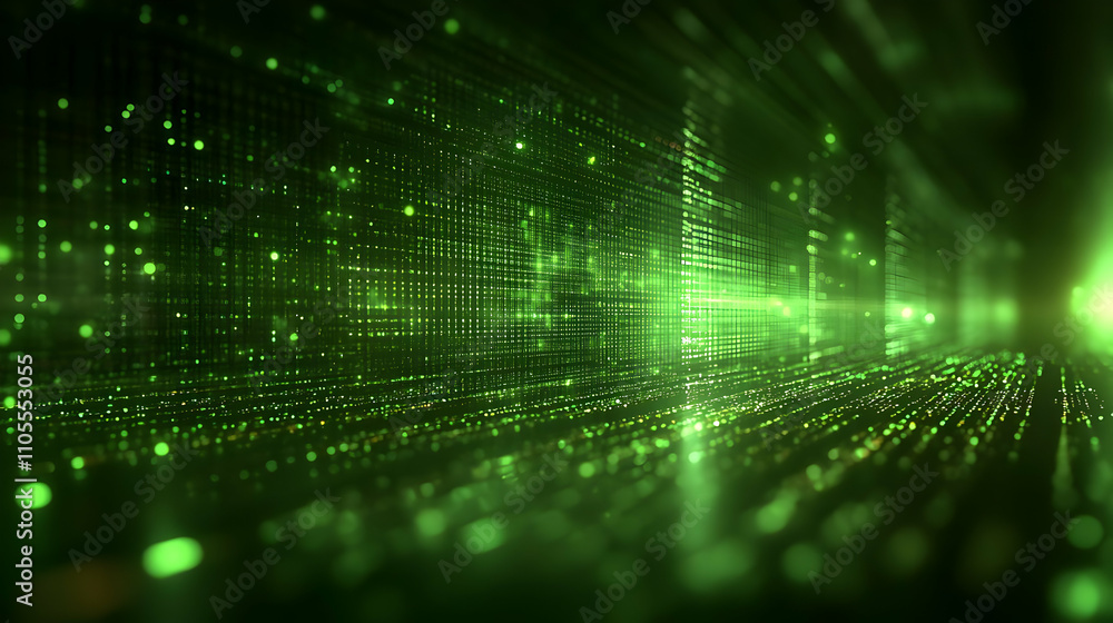 Poster digital data streams flowing through cyberspace, illuminating the future of technology