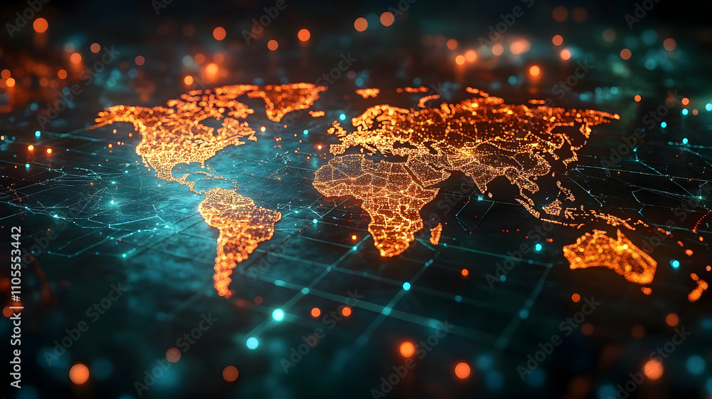 Poster global network: illuminating connections across continents