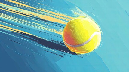 Minimalist vector tennis ball illustration with vibrant colors 